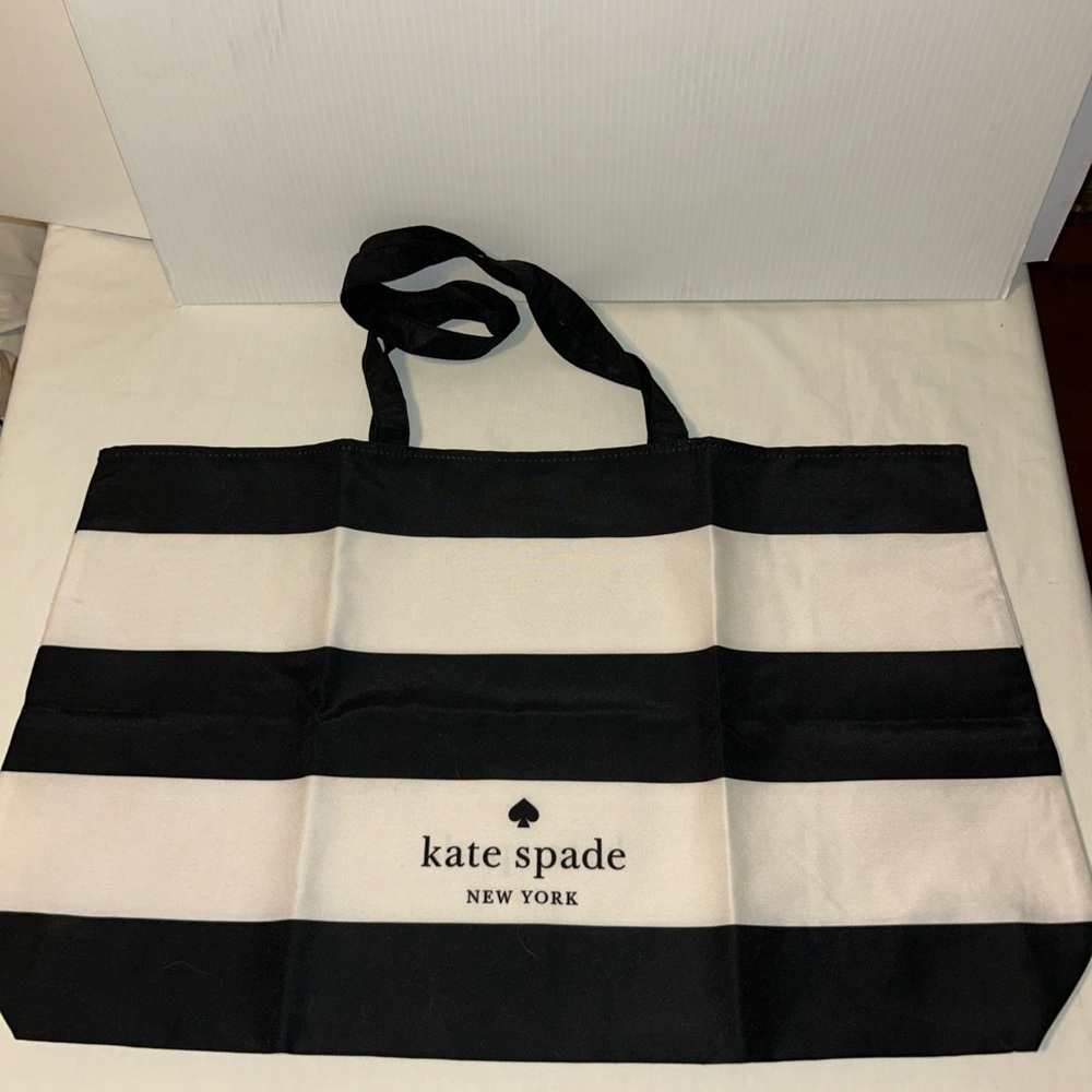 Kate Spade Black and White Striped Tote/Shopping Bag 25” x 14.5” NWOTS